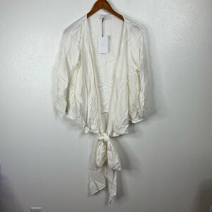 Boii Studios NWT White Tie Front Top Size Xsmall